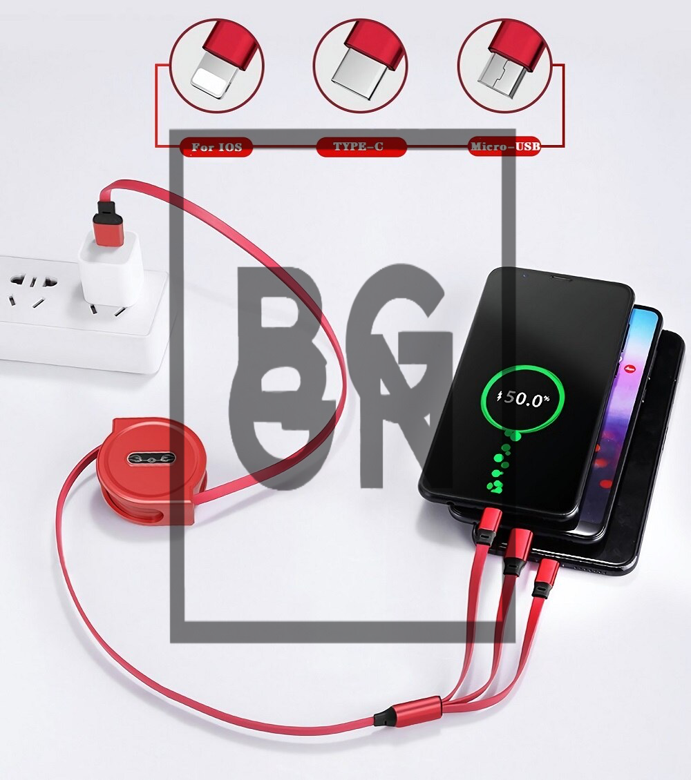 3 in 1 Retractable USB Cable